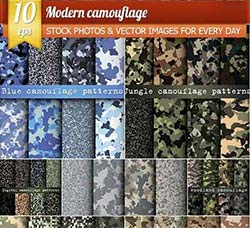 矢量素材－军队/部队迷彩服纹理：Modern camouflage,10 x EPS